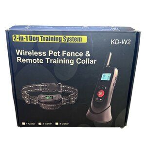 Wireless Pet Fence KD-W2 2 In 1 Dog Training System Remote Training Collar NOB